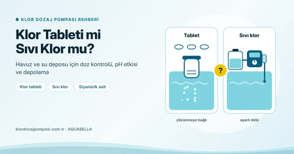 Klor Tableti mi Sıvı Klor mu? Havuz ve Su Deposu İçin Karşılaştırma